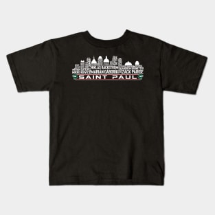 Minnesota Hockey Team All Time Legends, Saint Paul City Skyline Kids T-Shirt